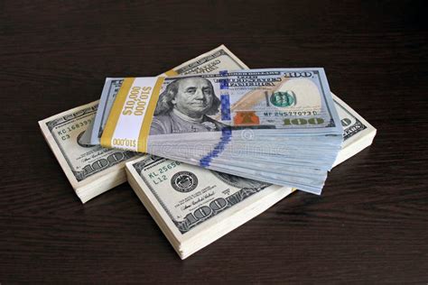 $100 Dollar Bills Stacks - Stacks of Money on the Table Stock Photo - Image of income, currency ...