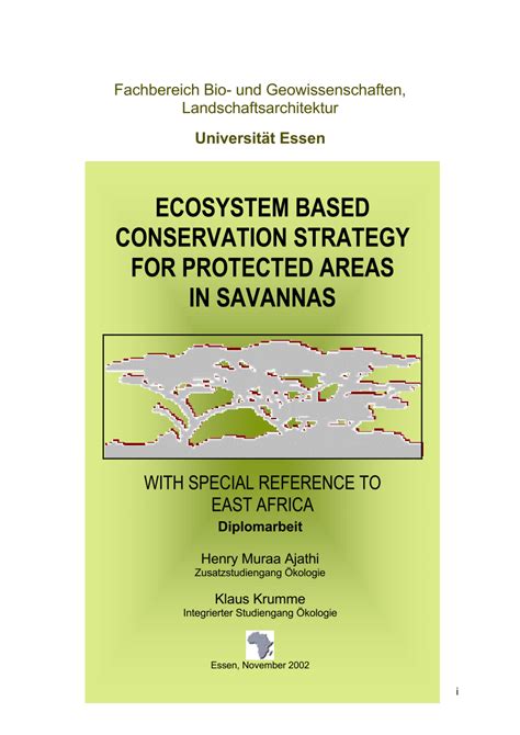 (PDF) ECOSYSTEM BASED CONSERVATION STRATEGY FOR PROTECTED AREAS IN ...