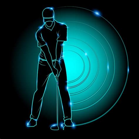 Premium Vector | Neon light golfer