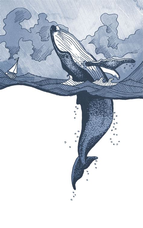 Whale Print Hump Back Breaching in Stormy Sea With Boat From | Etsy UK ...