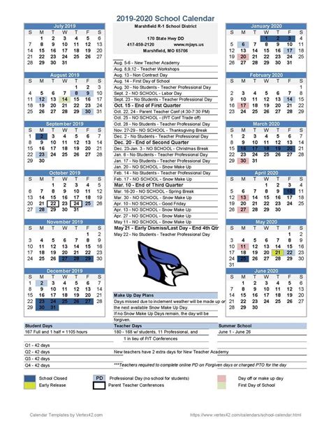 Marshfield School District Calendar 2020 and 2021 - PublicHolidays.us