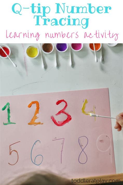 Q-Tip Number Tracing Activity - Toddler at Play | Preschool learning ...