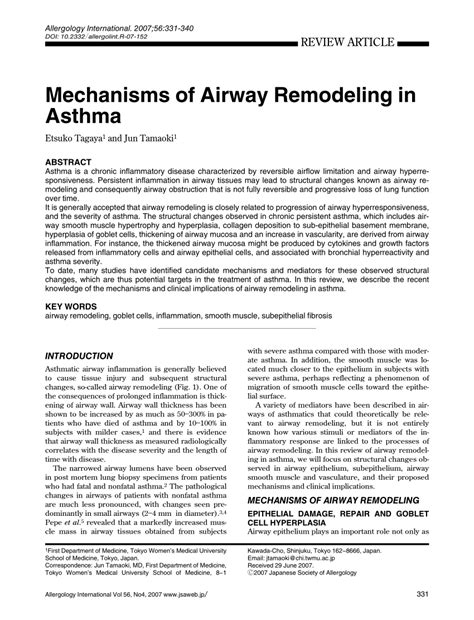 (PDF) Mechanisms of Airway Remodeling in Asthma