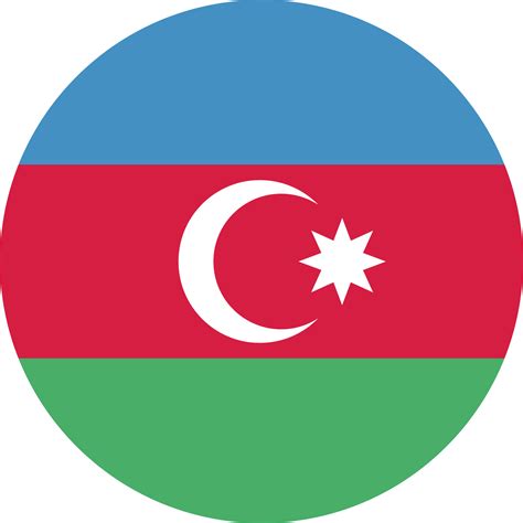 Circle flag of Azerbaijan. 11571364 PNG