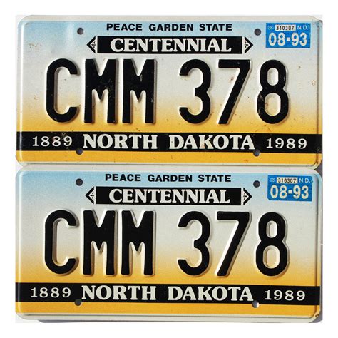 1993 North Dakota Pair #CMM-378 | Old License Plates