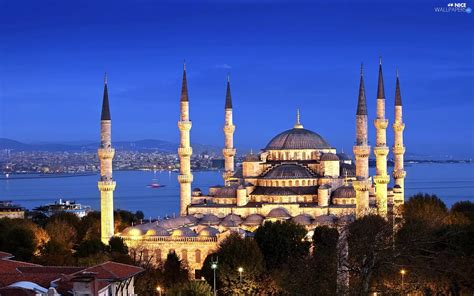 Sultan Ahmed Mosque, Istanbul, Turkey, The Blue Mosque - Nice wallpapers: 1920x1200