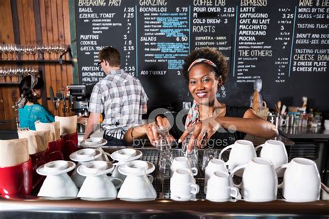 Workers In Coffee Shop Stock Photo | Royalty-Free | FreeImages