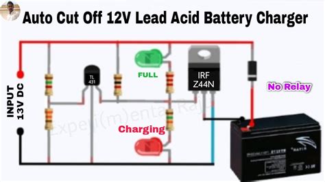 Auto Cut Battery Charger Circuit Diagram