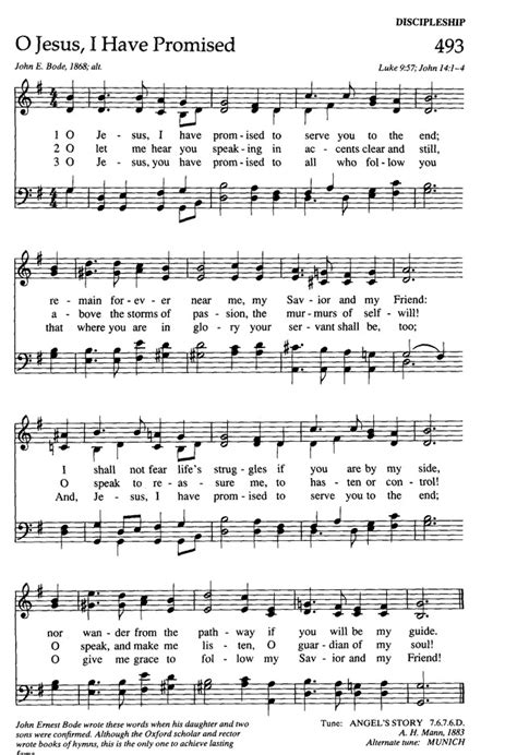 The New Century Hymnal 493. O Jesus, I have promised | Hymnary.org