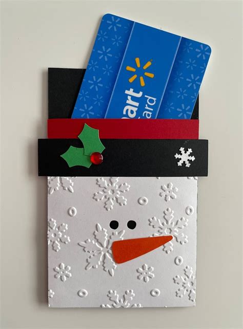 Set of 5 snowman Gift Card Holders, Christmas, Handmade - Etsy | Christmas gift card holders ...