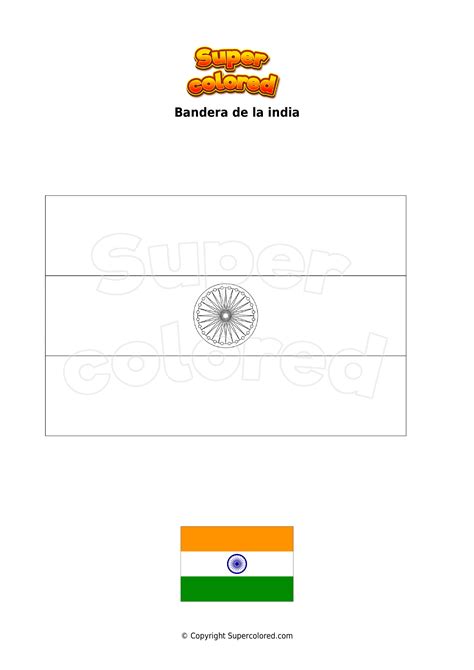 Dibujo para colorear Bandera de la india - Supercolored.com