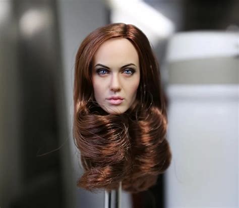 1/6 scale female head shape for 12" action figure doll accessories Angelina Jolie head carved ...