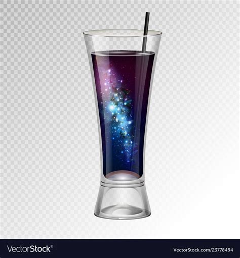 Cocktail glass with space background inside Vector Image