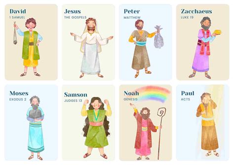 Free Bible Character Trading Cards Download - 16 Printable Cards for Interactive Learning and ...