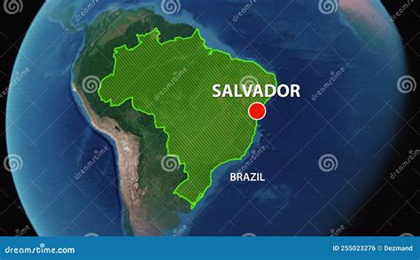 Geolocation of the City of Salvador on the Map Stock Footage - Video of ...