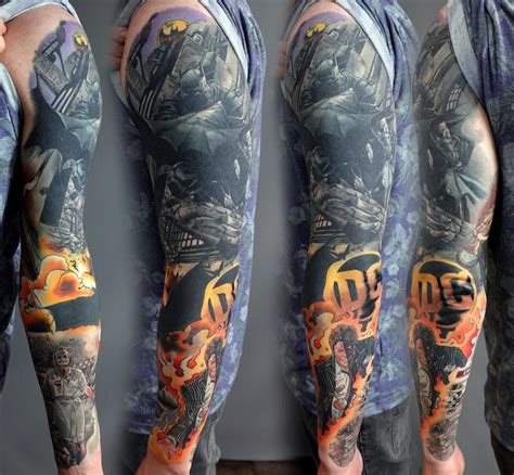 Batman Sleeve Tattoo by Alan Aldred: TattooNOW