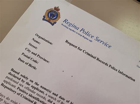 Falsified Criminal Record Check – Male Charged – Regina Police Service