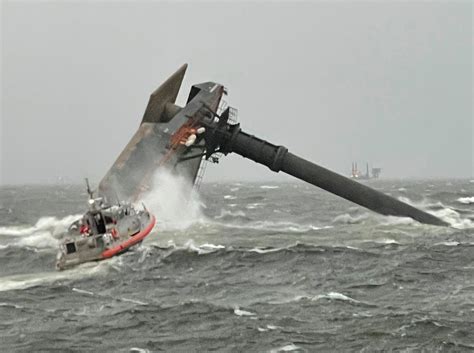 Louisiana capsizing - Coast Guard launch search for 12 people lost at sea as 129ft ship flips in ...