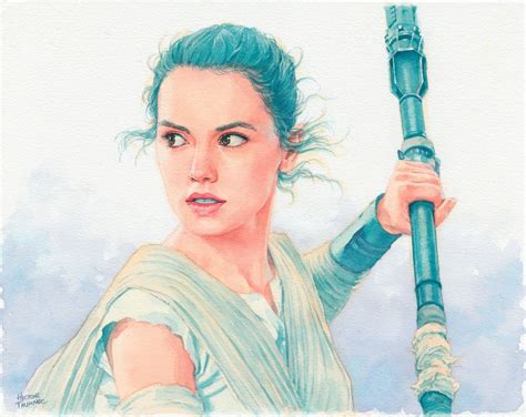 hectortrunnec:Rey (Star Wars) watercolor illustration - Tumblr Pics