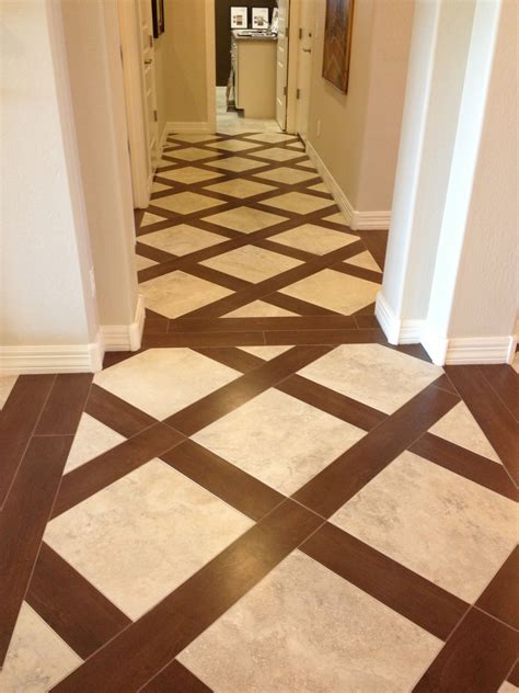 tile and wood lattice flooring; some separation from one section to another gives it character ...