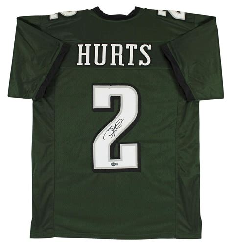 Jalen Hurts Signed Green #2 Rookie Pro Style Jersey BAS (#1221M) on May 23, 2022 | Mynt Auctions ...