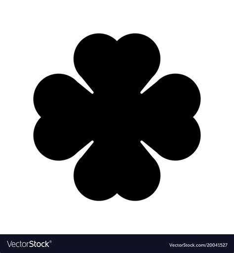 Shamrock silhouette - black four leaf clover icon Vector Image