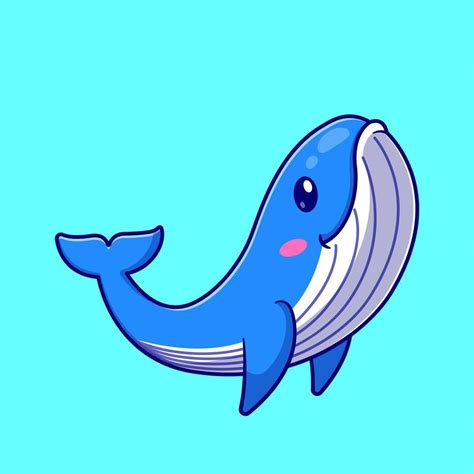 Cute whale cartoon vector icon illustration. animal nature icon concept isolated vector flat ...