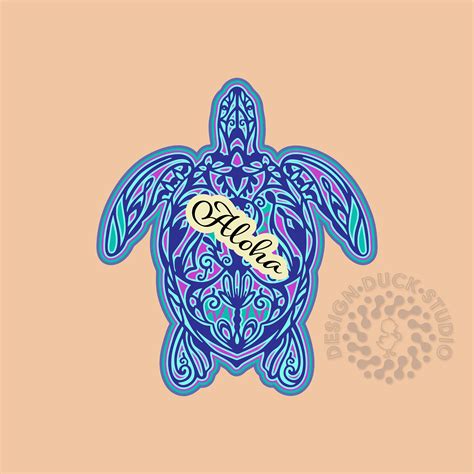 Aloha Turtle SVG, Palm Tree, Hawaiian Turtle, Mandala Turtle, Tribal Turtle Svg, Palm Tree ...