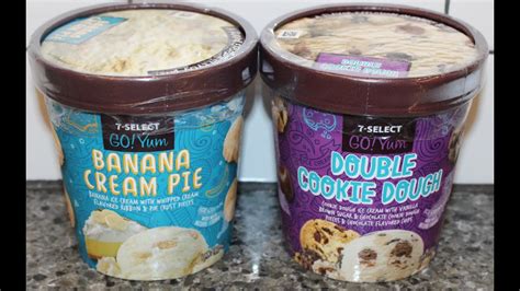 7-Eleven 7-Select Ice Cream: Banana Cream Pie & Double Cookie Dough Review - YouTube