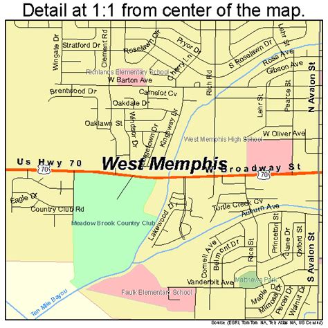 West Memphis Arkansas Street Map 0574540