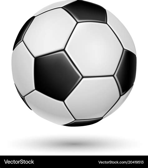 Soccer ball on white background Royalty Free Vector Image