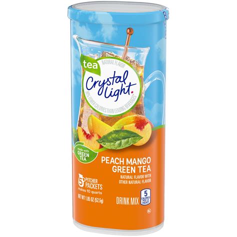 Crystal Light Peach Mango Green Tea Naturally Flavored Powdered Drink Mix Pitcher 5 ct; 1.85 oz ...