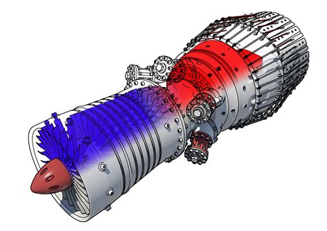 Technical Illustration - Jet Engine on Behance