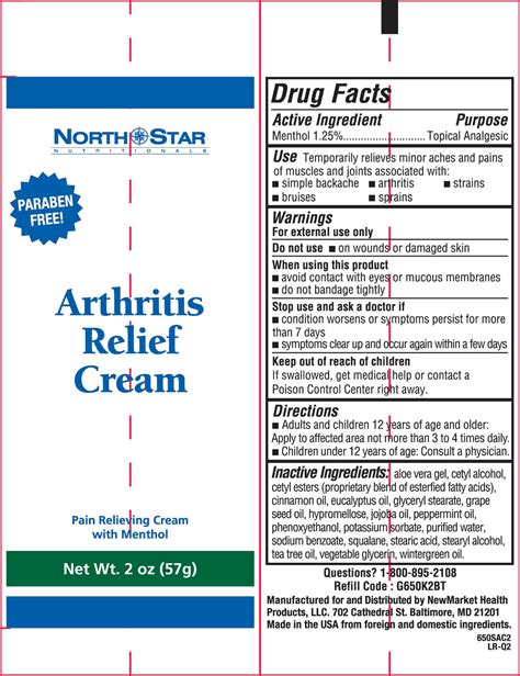 ARTHRITIS RELIEF- menthol cream