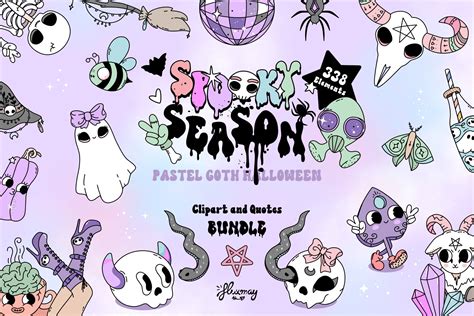 Love Creepy Kawaii Pastel Goth Clipart Graphic by Grafixeo - Clip Art ...