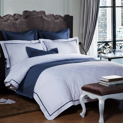 Hotel luxury white bedding Sets bed sheets satin cotton bedspreads king Queen size comforter ...