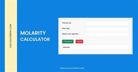 Molarity calculator - Calculatorway