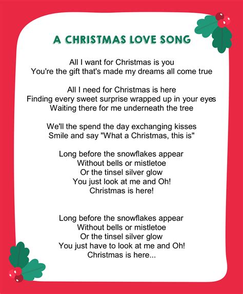 Christmas Lyrics Printable - Printable Word Searches