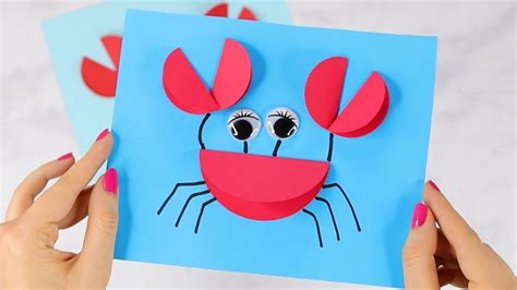 Paper Crafts for Kids - Paper Circle Crab - YouTube