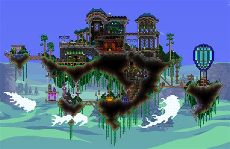 Floating Manor. : Terraria Looks like it was heavily inspired by Hyrule ...