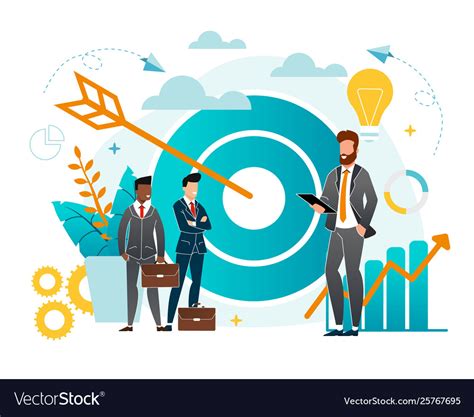 Office situation goal achievement cartoon flat Vector Image