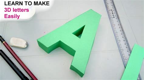 Learn to make 3d letters from paper, letter A - YouTube