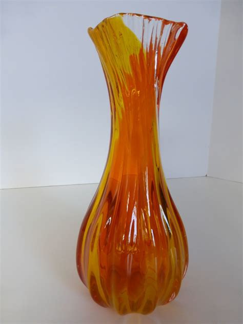 Murano Glass Hand Blown Vase Italy from historique on Ruby Lane