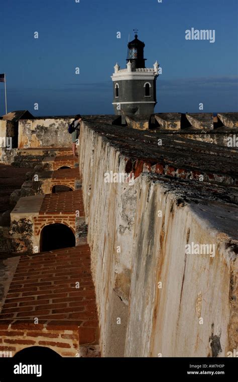 El Morro fort lighthouse old san juan puerto rico Stock Photo - Alamy