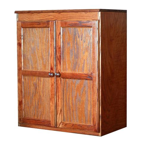 Concepts In Wood Wood Kitchen Pantry Cabinet, 36 in. with 2 Shelves, Oak Finish-KT613C-3036-D ...