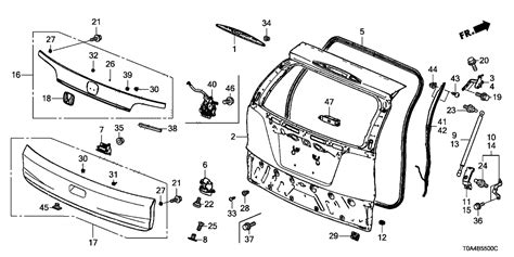 68100-T0G-A73ZZ - Genuine Honda Tail Gate Comp (DOT)