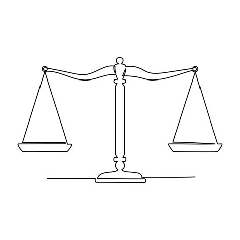 Premium Vector | Continuous line drawing of justice scale Law balance ...