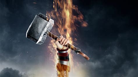 Thor Hammer Logo Wallpaper