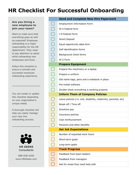 New Hire Onboarding HR Checklist - Venngage