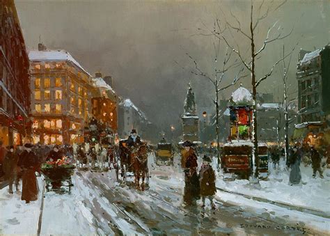 Place de Clichy in Winter - Edouard Cortes - WikiArt.org - encyclopedia of visual arts